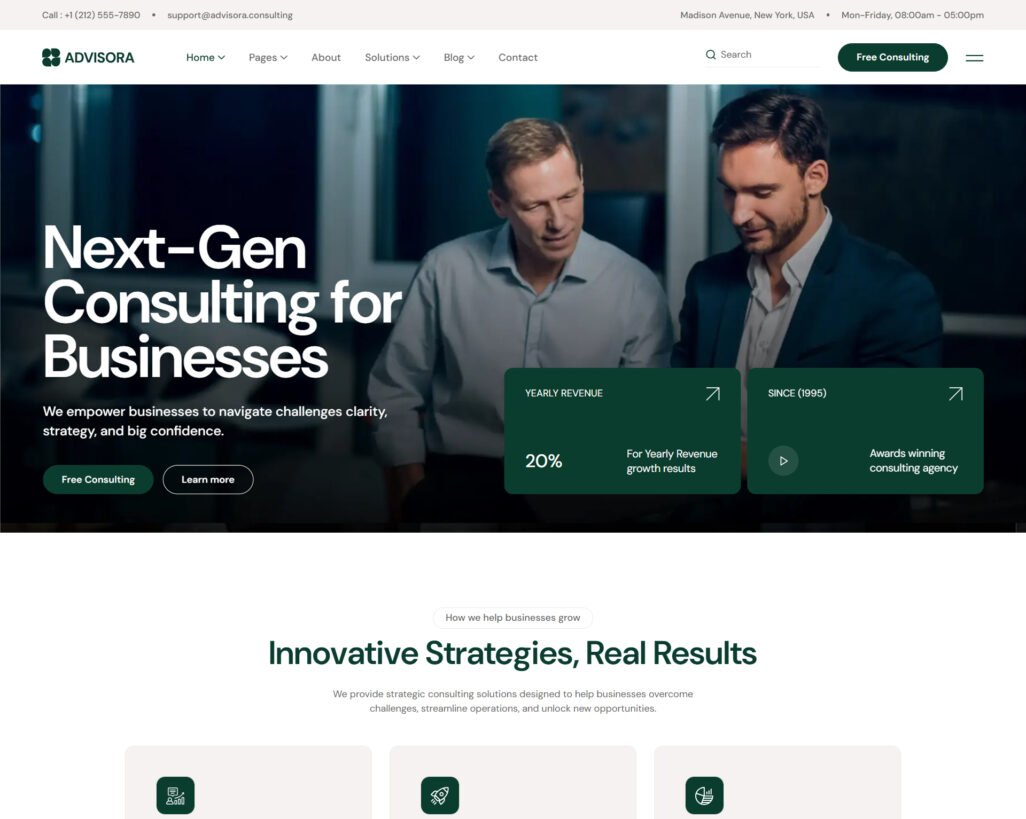 Advisora – Business Consulting, Finance & Fintech