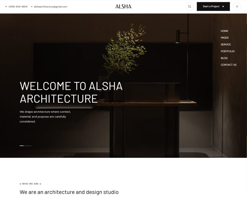 Alsha – Architecture, Interior Design & Construction Template